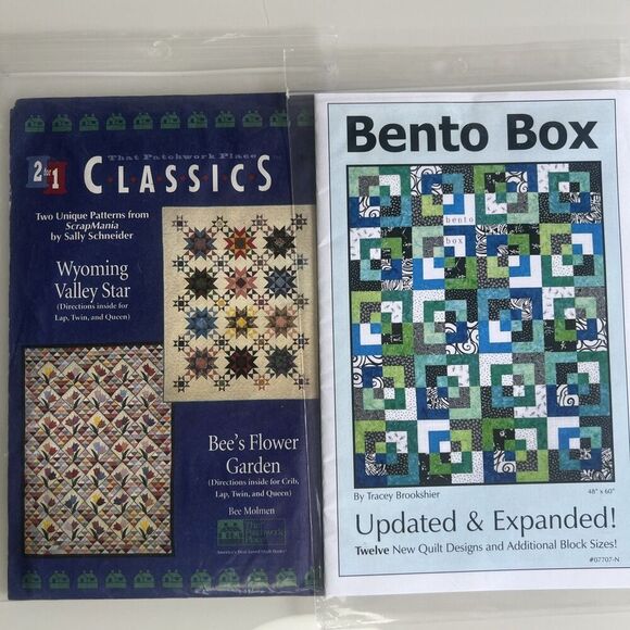 Bento Box By Tracey Brookshier & Scrapmania By Sally Schneider Quilting Patterns - Picture 1 of 5